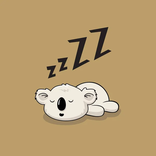 Dibujos Animados Koala Perezoso Durmiendo Animales Ilustración — Vector de stock