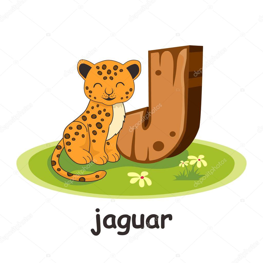 J for Jaguar Animals Wooden Alphabet