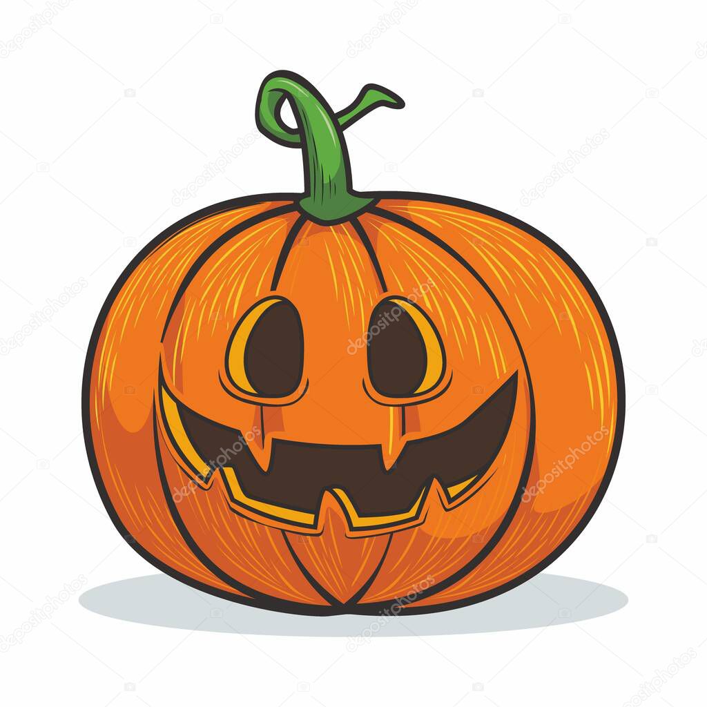 Pumpkin Halloween Cartoon Vector