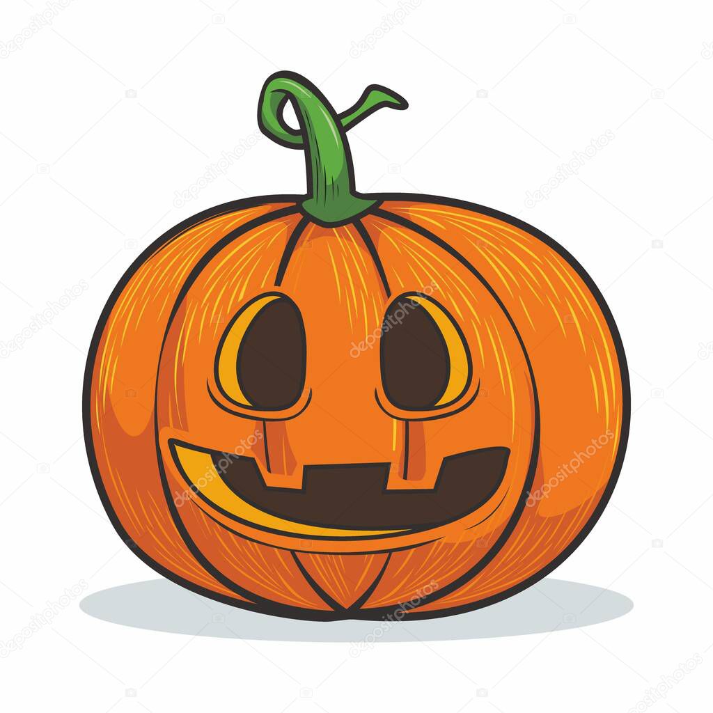 Pumpkin Halloween Cartoon Vector