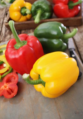 mixed fresh bell peppers clipart
