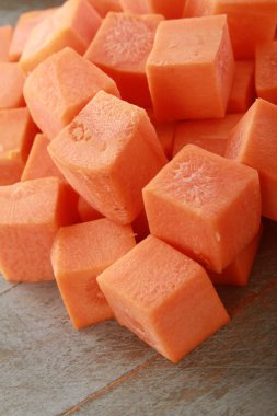 Doğrama Kurulu üzerinde havuç Parmentier hazırlanan