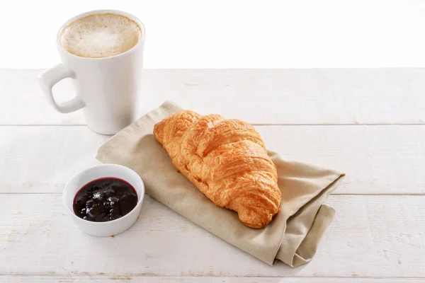 Färskt Bakad Croissant Frukost — Stockfoto