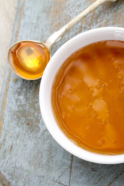 Clear Honey Dish — Stock Photo, Image