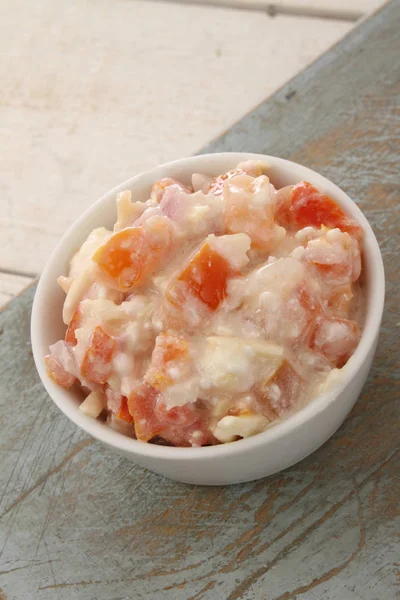 Cottage Cheese Tomato Sandwich Filling — Stock Photo, Image