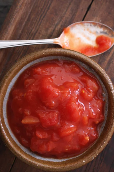 Chopped Plum Tomatoes Dish — Stock Photo, Image