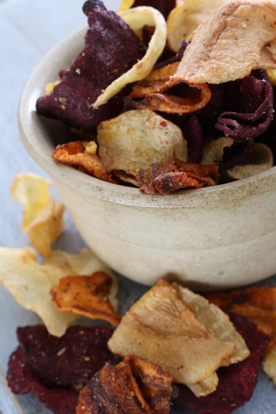 Batatas Fritas Vegetais Mesa — Fotografia de Stock