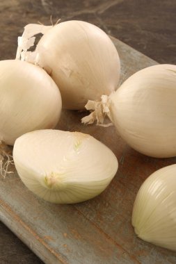 fresh raw  preparing white onions clipart