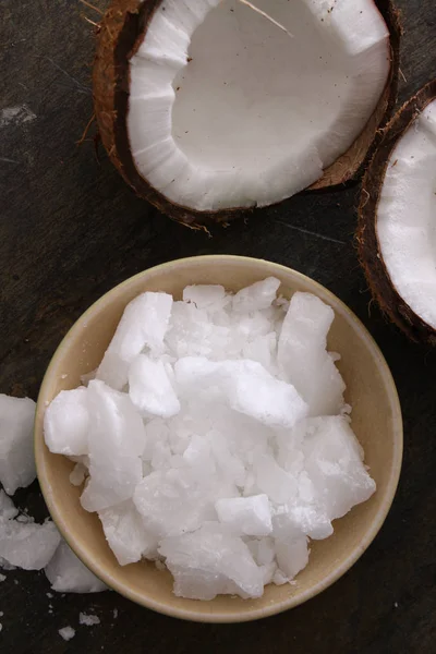 Zdravý Kokosový Olej Misce — Stock fotografie