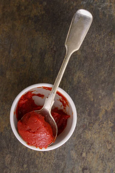 Pasta Puré Tomate Plato — Foto de Stock