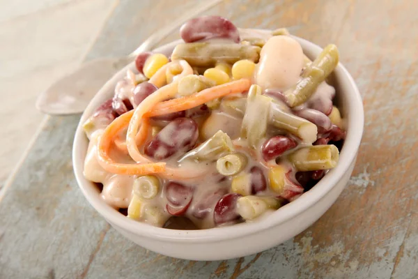 Fresh Tasty Mixed Bean Salad — Stock Photo, Image