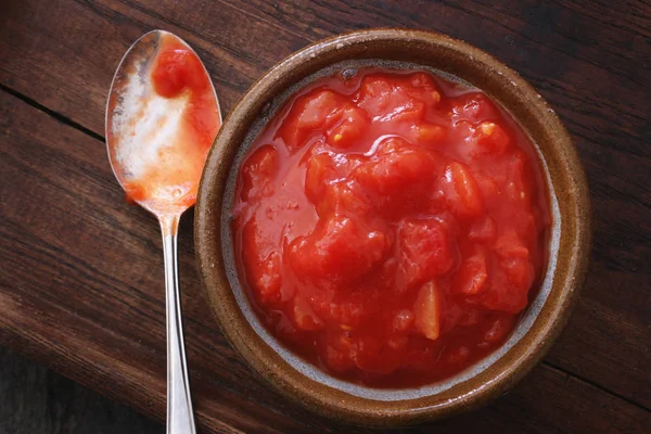 Tomates Ciruela Pelados Picados — Foto de Stock