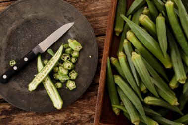 bamya sebze tablo hazırlama