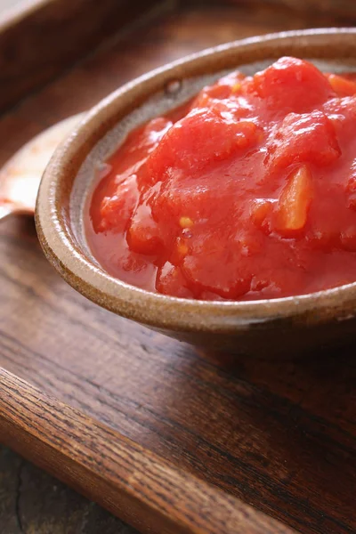 Chopped Plum Tomatoes Bowl — Stock Photo, Image