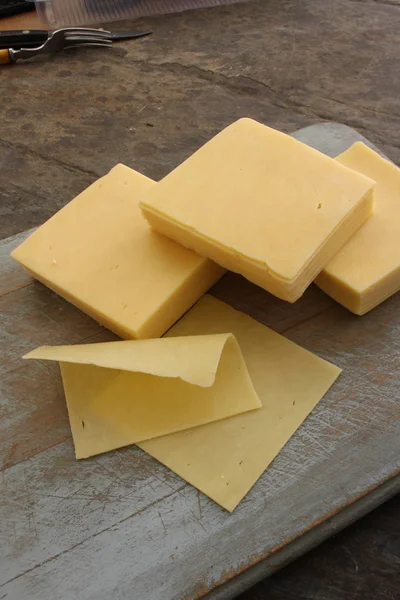 Příprava Mléka Sýr Části — Stock fotografie