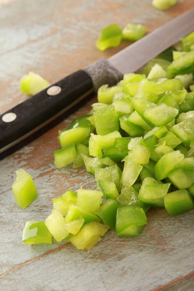 Preparación Pimientos Crudos Frescos — Foto de Stock