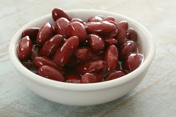 Frijoles Rojos Plato Blanco — Foto de Stock