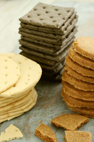 Biscoitos Queijo Salgados Assados — Fotografia de Stock