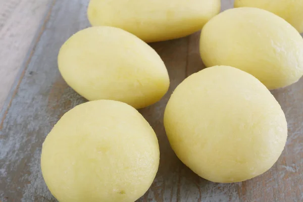 Preparação Batatas Cruas Frescas — Fotografia de Stock