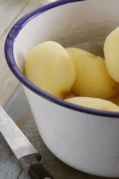 Preparación Patatas Frescas Maduras — Foto de Stock