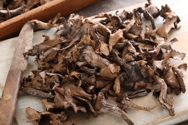 Cogumelos Chanterelle Pretos Não Cozidos Frescos — Fotografia de Stock