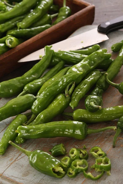 Preparar Chiles Jalapeños Verdes Frescos — Foto de Stock