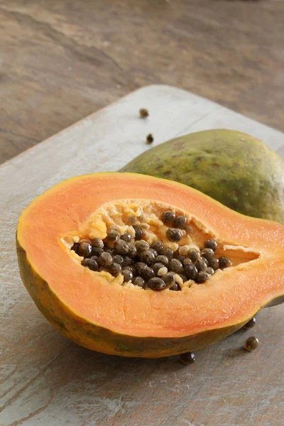 Rijpe Papaya Groenten Tafel — Stockfoto