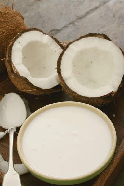 Čerstvý Kokos Mlékem — Stock fotografie
