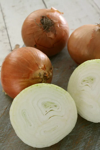 Preparar Cebollas Crudas Frescas —  Fotos de Stock