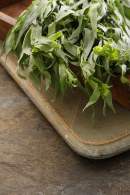 taze tarhun ot hazırlanıyor