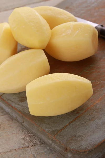 Preparación Patatas Frescas Peladas —  Fotos de Stock