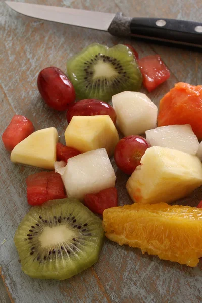 Préparer Une Salade Fruits Saine — Photo
