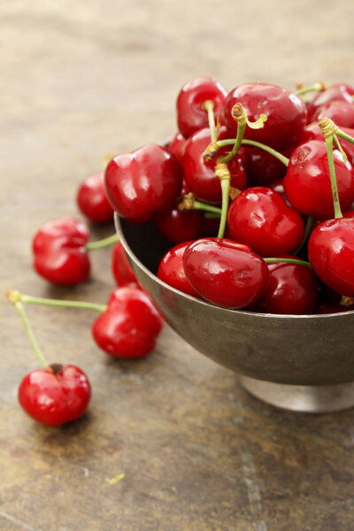 fresh ripe red cherries