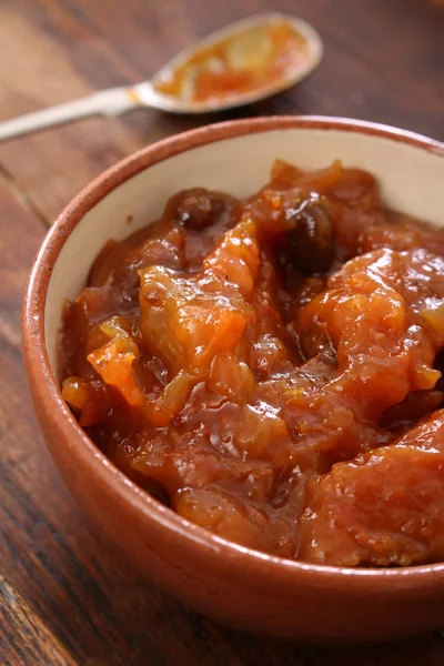 접시에 준비한 Chutney — 스톡 사진