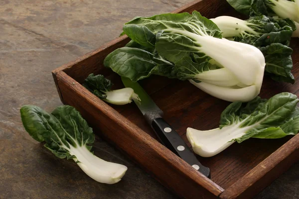 Preparazione Verdure Pac Choi — Foto Stock