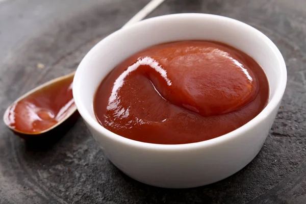 Ketchup Pomodoro Fresco Piatto — Foto Stock