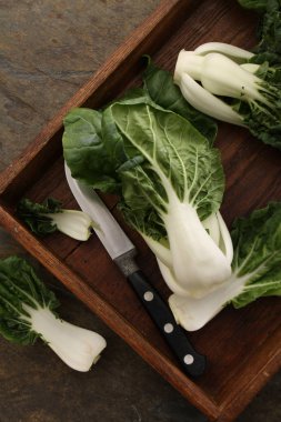 Pac choi sebze hazırlama