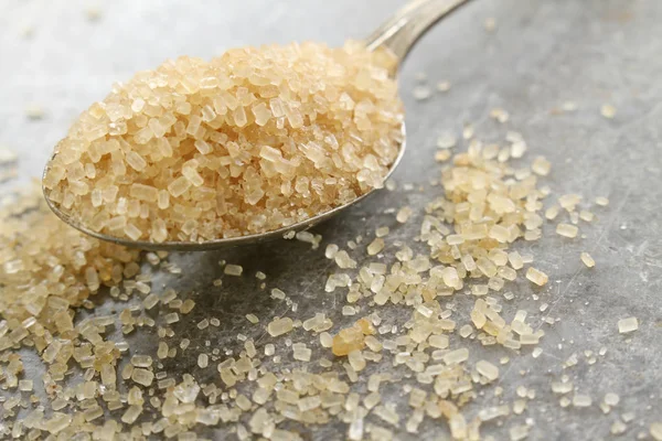 Granulated Brown Sugar Spoon — Stock Photo, Image