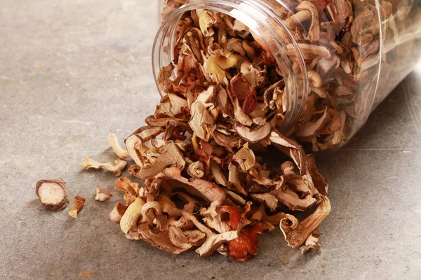 Dried Mixed Wild Exotic Mushrooms — Stock Photo, Image