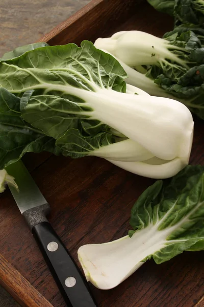 Preparing Pac Choi Vegetable — Stock Photo, Image