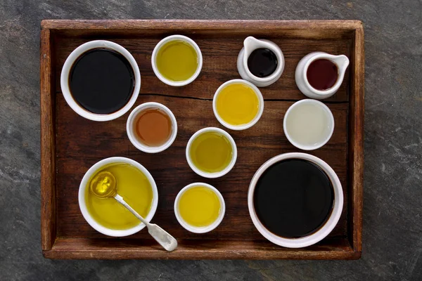 Olive Oil Selection Table — Stock Photo, Image