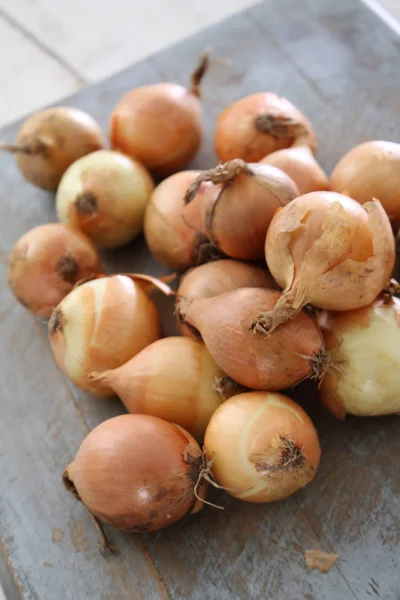 Preparing Raw Healthy Onions — Stock Photo, Image