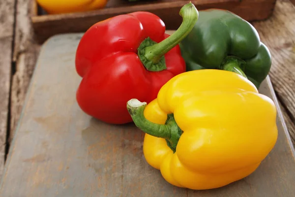 Preparing Fresh Peppers Table — Stock Photo, Image