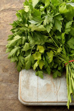 sağlıklı taze maydanoz hazırlanıyor