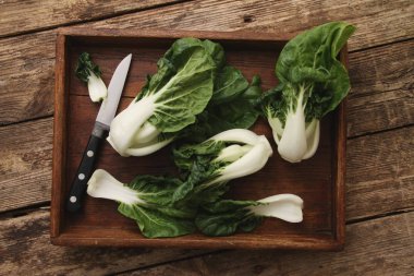 Pac choi sebze hazırlama