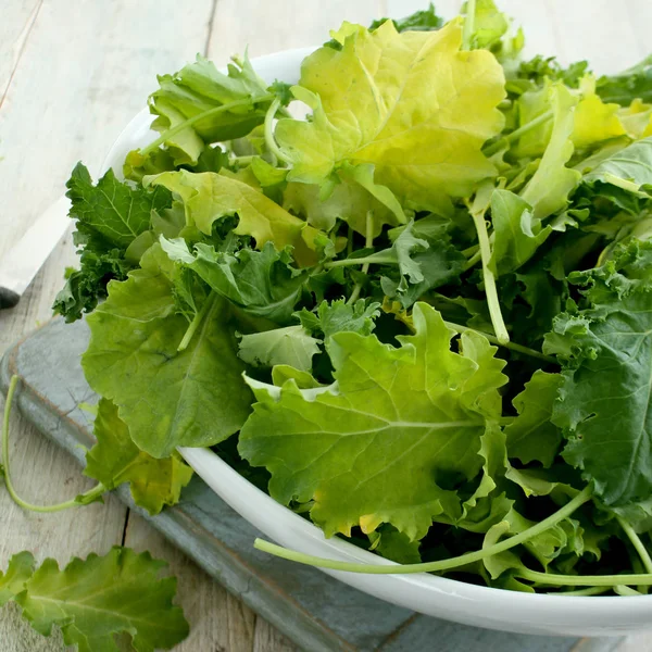 Bereiden Van Verse Boerenkool Verlaat — Stockfoto