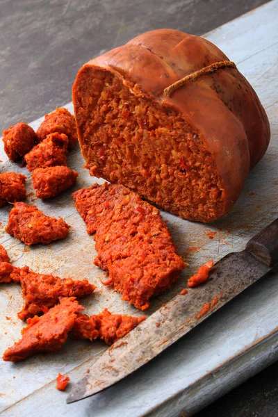 Nduja 卡拉布里亚香肠 — 图库照片