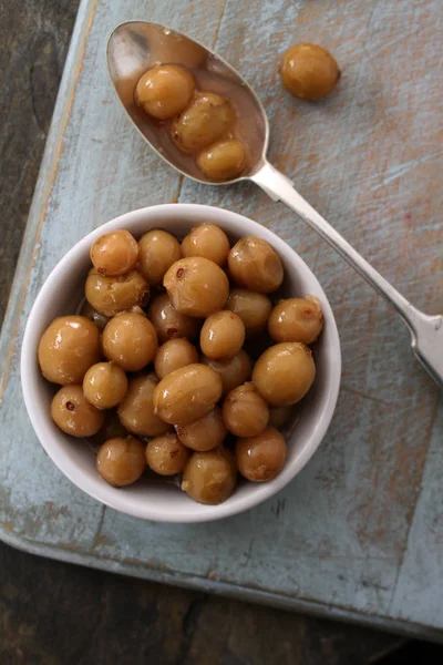 Frutos Grosellas Conserva Tazón —  Fotos de Stock