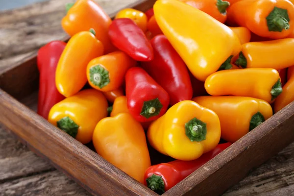 Preparing Fresh Peppers Table — Stock Photo, Image