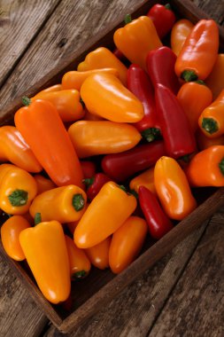 masanın üzerine taze biber hazırlanıyor